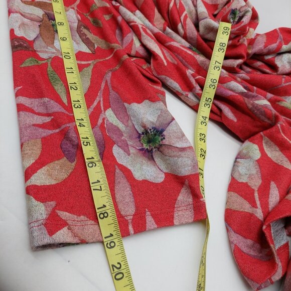 Serengeti Women’s Shirt Tunic Top Size 3X Red Multi-colored Floral - Picture 5 of 8